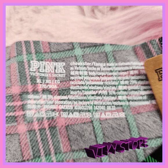 NWT VS PINK Plaids & Checks Cheekster: XL Multicolor Chic!  NWT - Picture 2 of 4